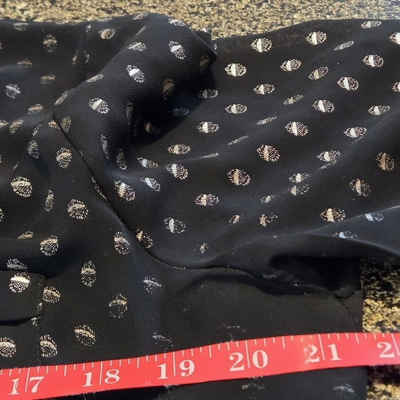 Glam Dollz Blown Away Top Black Silver Polka Dot Sheer Women's Top size XL - Picture 13 of 14